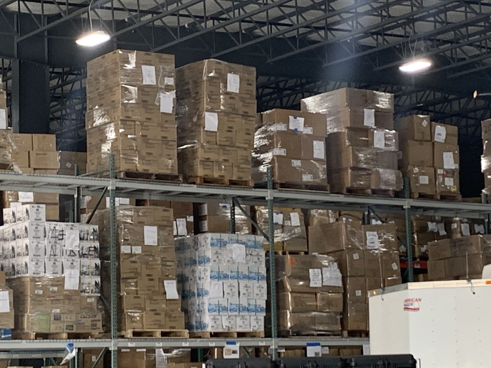 Boxes of PPE at DPH warehouse